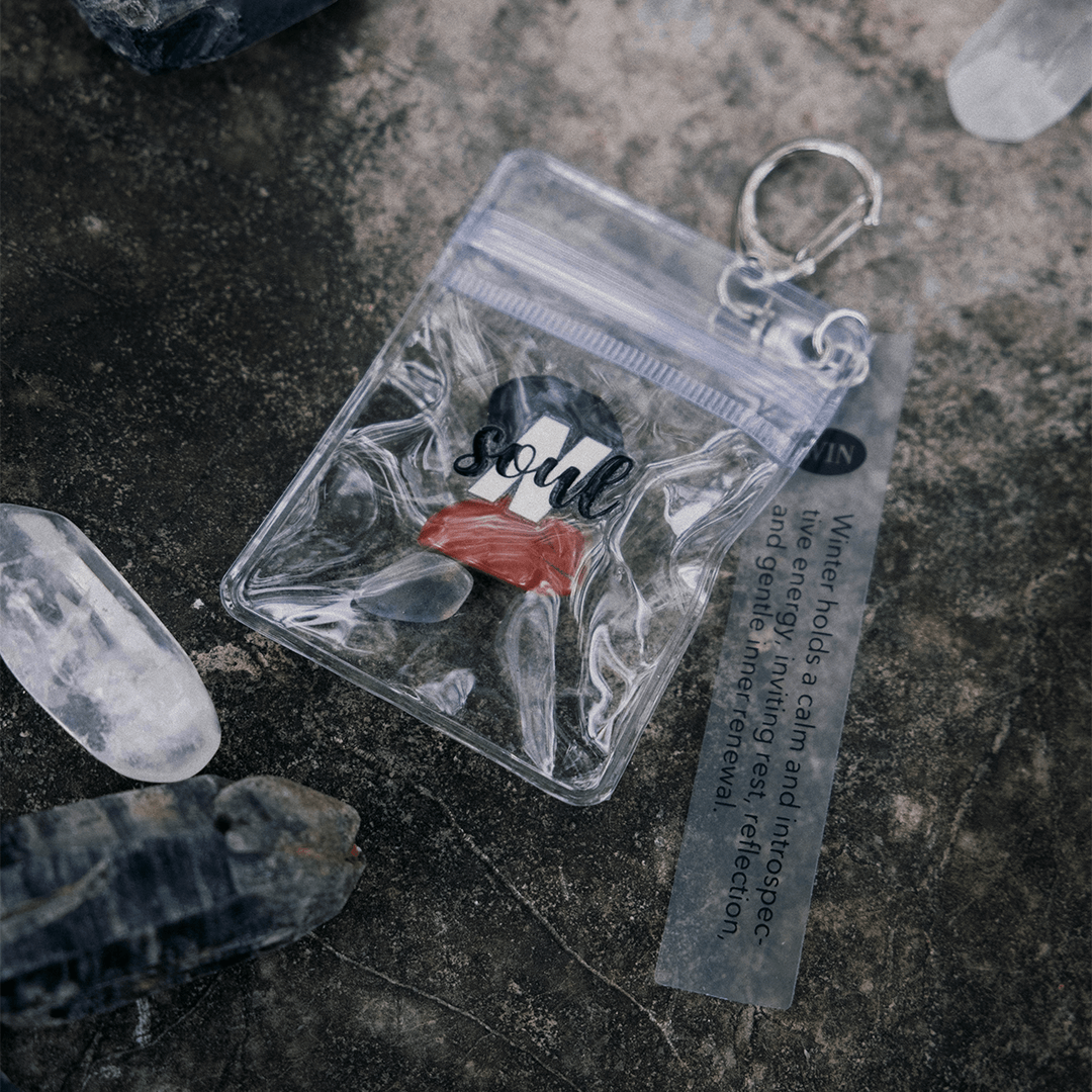 2025-2026 Winter Crystal Desk Calendar + Mini Energy Keychain Set