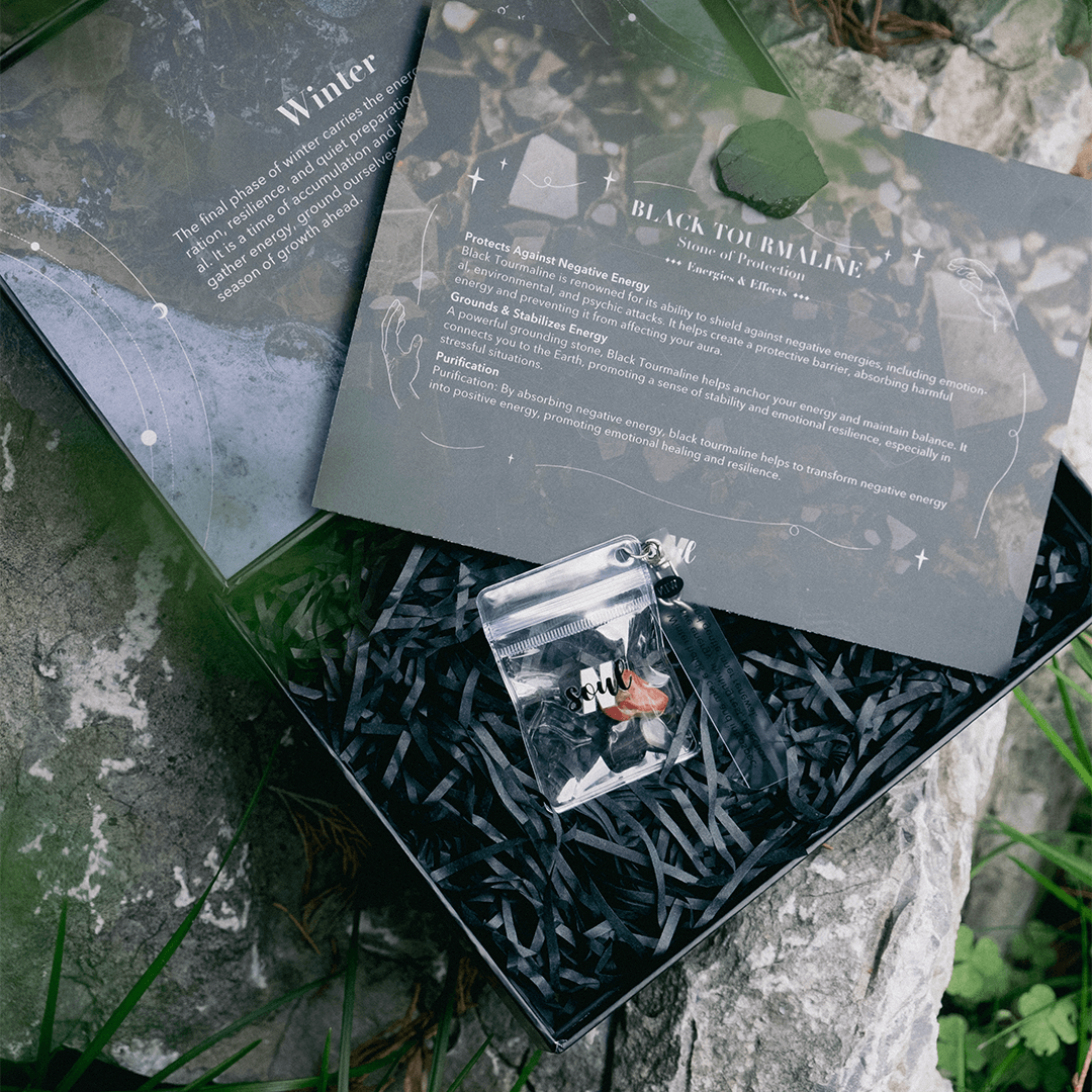 2025-2026 Winter Crystal Desk Calendar + Mini Energy Keychain Set