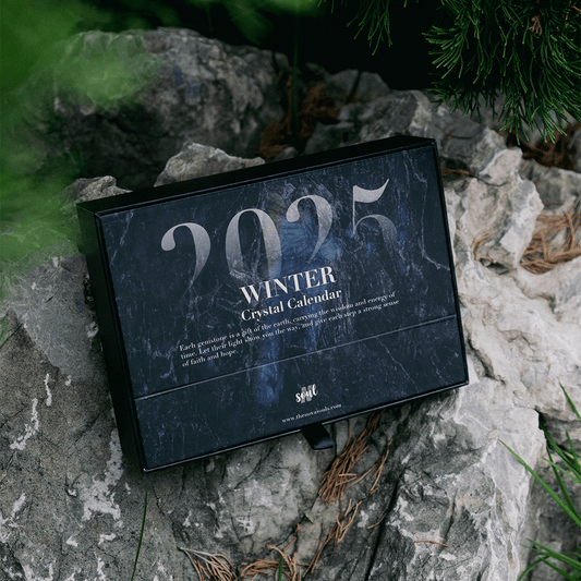 2025-2026 Winter Crystal Desk Calendar + Mini Energy Keychain Set